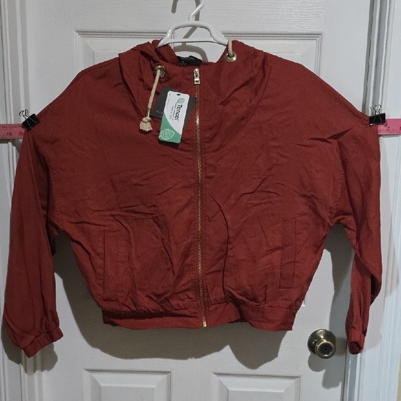 Rust Red Hooded Jacket‎ - Picture 1 of 4